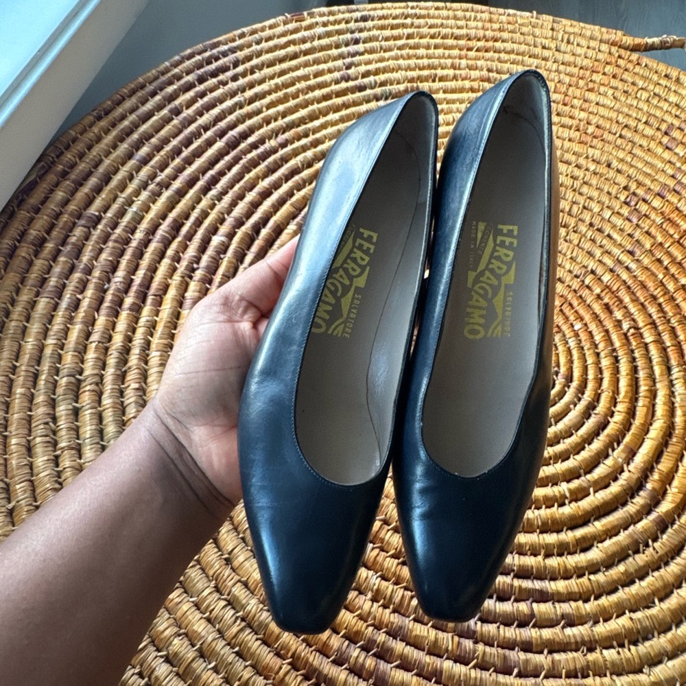 Salvatore Ferragamo Classic Blue Heels